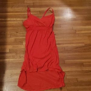 Red high-low dress